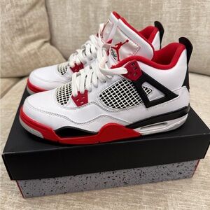 Authentic Nike Air Jordan 4 Retro OG GS 'Fire Red' 7